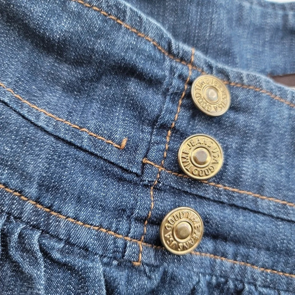 Goodtime Womens Cropped Capri Jeans Medium Wash Flap Pockets Detail Baloon Sz M - Picture 6 of 10